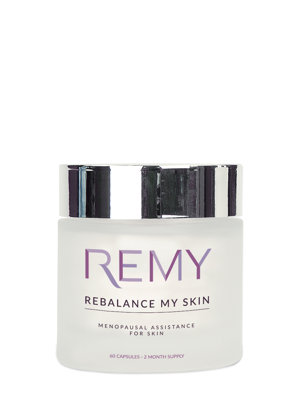 REMY's daily menopausal food supplement contains a strategic balance of natural age-fighting skincare ingredients including collagen, hyaluronic acid, phytoestrogen, vitamins, and minerals to help balance aging skin during menopause and promote a youthful appearance.